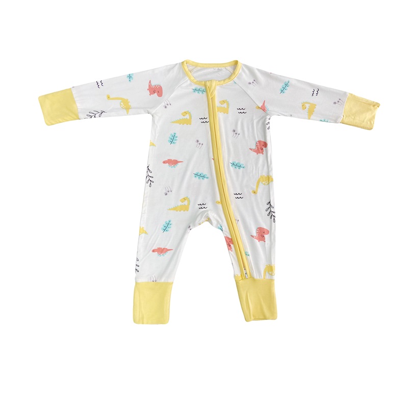 Bambus baby baby rompers zippír fookie pyžama kabriolet romper